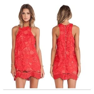 Lovers + Friends Red Lace Dress